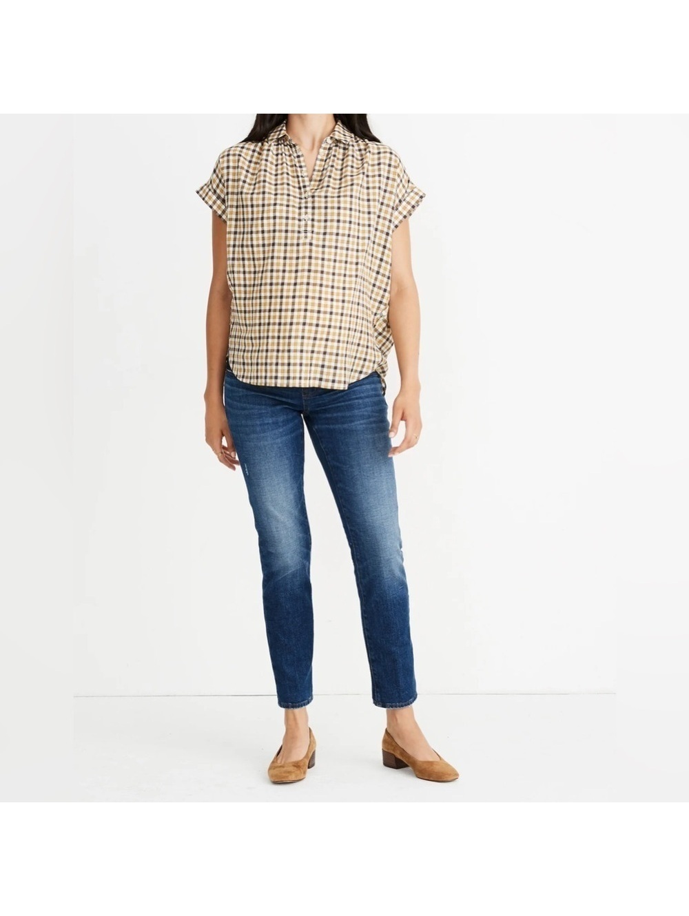 Madewell Dark-Mid Blue Ankle Straight Jeans